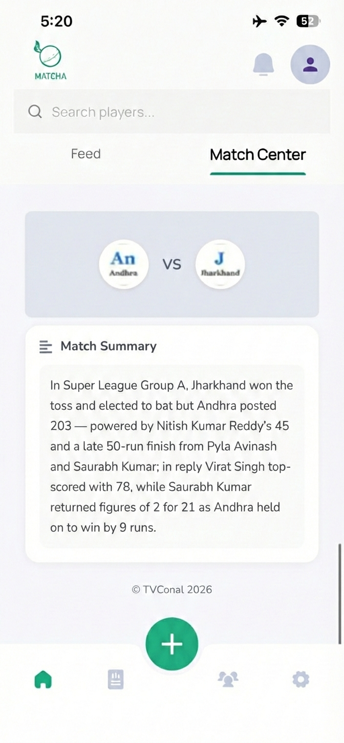 Match Center Screen 3